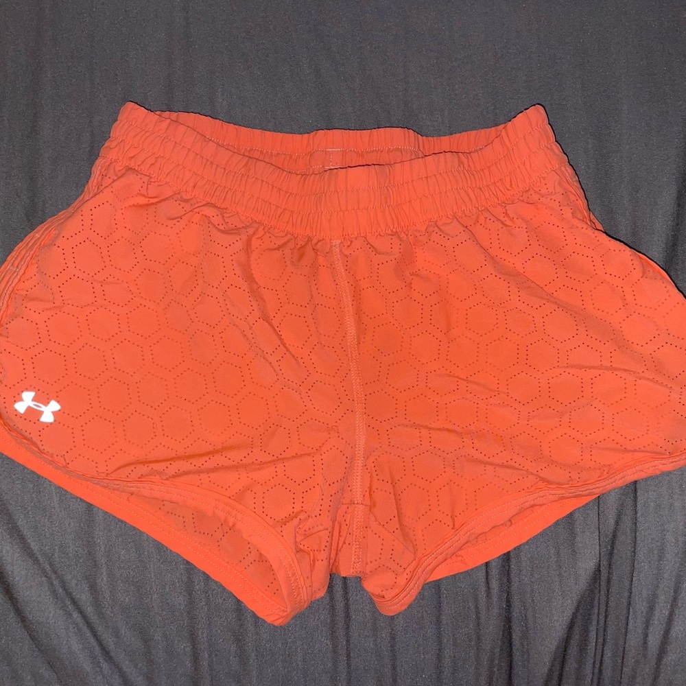 Neon orange patterned Under Armour shorts